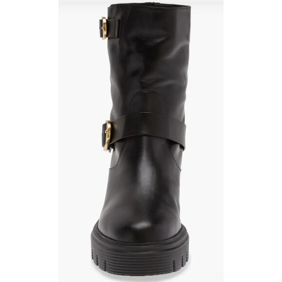 NEW Stuart Weitzman Soho Moto Booties Size 9B Women's Black (Retail $695) - Picture 3 of 9